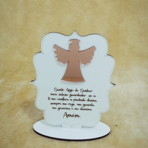 Anjo MDF com Oração Santo Anjo 13x10 – Decoração Religiosa - Imagem 3