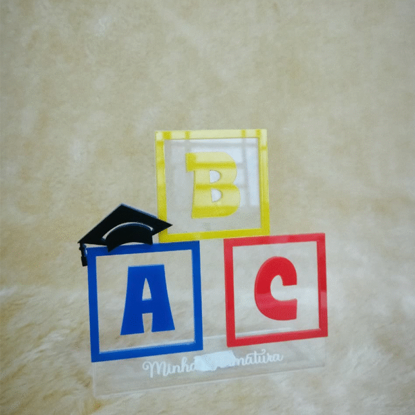 placa abc de acrilico